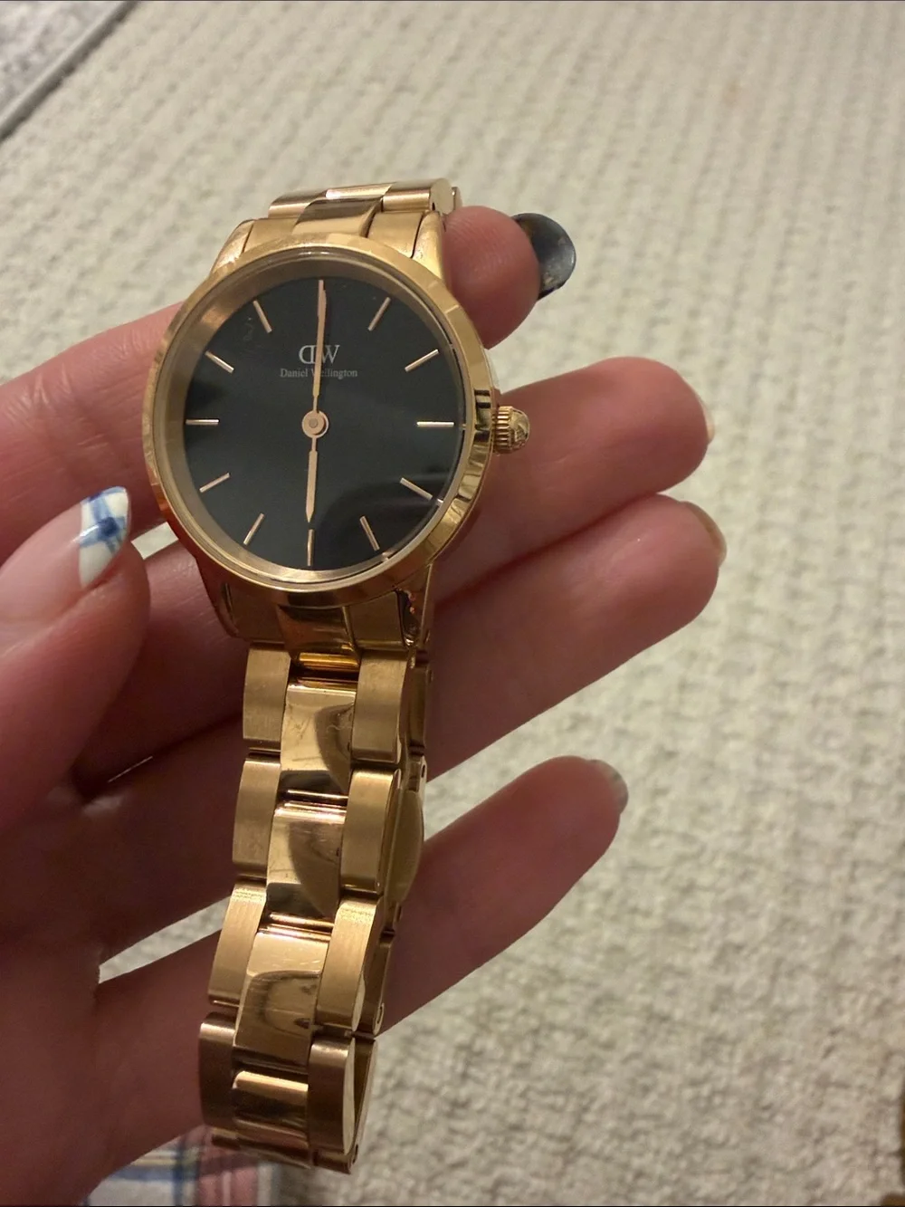 Daniel Wellington Rose Gold Bracelet Watch with Black Dial